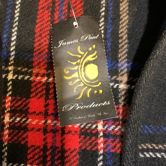 JAMES PAUL PLAID PONCHO NWT - Picture 7 of 12